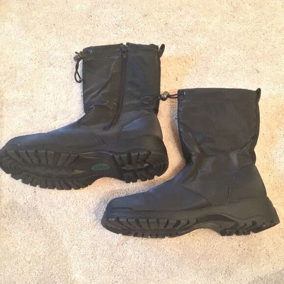 Khombu Black Waterproof Winter Boots with Side Zipper - Picture 3 of 5